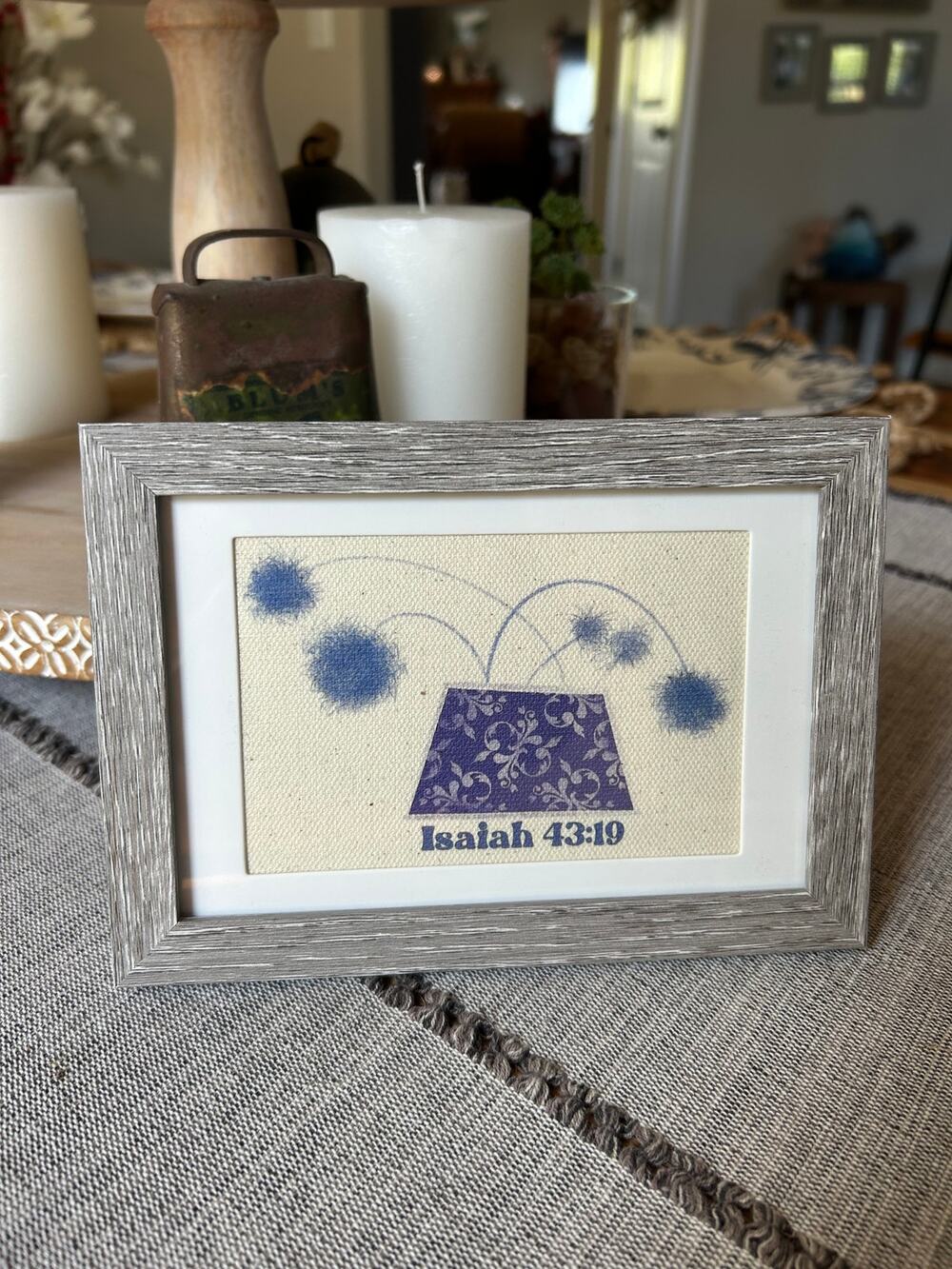 Mini Bible Verse Picture Frame 6 x 4 Original Wall Art Canvas Picture Purple